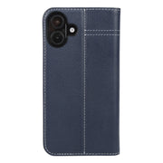 For iPhone 16 GEBEI Top-grain Horizontal Flip Leather Phone Case(Blue)