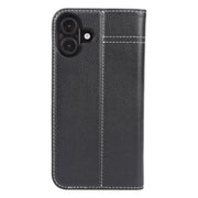 For iPhone 16 Plus GEBEI Top-grain Horizontal Flip Leather Phone Case(Black)