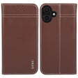 For iPhone 16 Plus GEBEI Top-grain Horizontal Flip Leather Phone Case(Brown) - iPhone 16 Plus Cases by GEBEI | Online Shopping South Africa | PMC TechLife | Buy Now Pay Later Mobicred