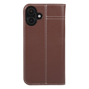 For iPhone 16 Plus GEBEI Top-grain Horizontal Flip Leather Phone Case(Brown)