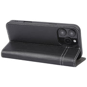 For iPhone 16 Pro GEBEI Top-grain Horizontal Flip Leather Phone Case(Black)