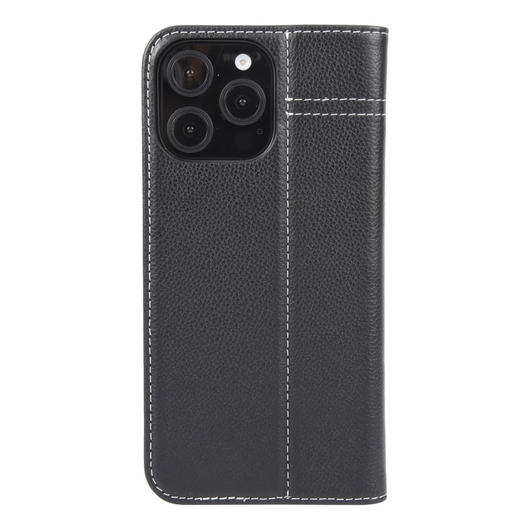 For iPhone 16 Pro Max GEBEI Top-grain Horizontal Flip Leather Phone Case(Black)