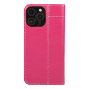 For iPhone 16 Pro Max GEBEI Top-grain Horizontal Flip Leather Phone Case(Rose Red)