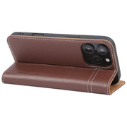 For iPhone 16 Pro Max GEBEI Top-grain Horizontal Flip Leather Phone Case(Brown)
