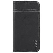For iPhone 16e GEBEI Top-grain Horizontal Flip Leather Phone Case(Black)