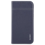For iPhone 16e GEBEI Top-grain Horizontal Flip Leather Phone Case(Blue)