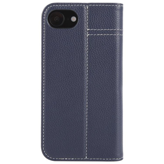 For iPhone 16e GEBEI Top-grain Horizontal Flip Leather Phone Case(Blue)