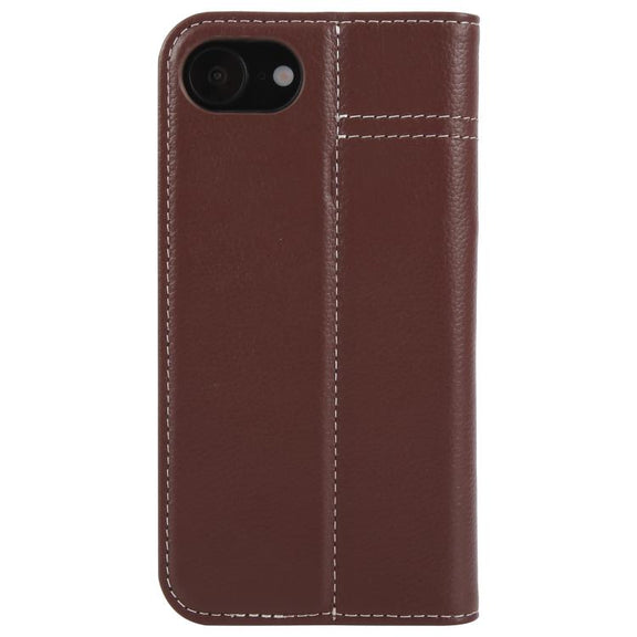 For iPhone 16e GEBEI Top-grain Horizontal Flip Leather Phone Case(Brown)