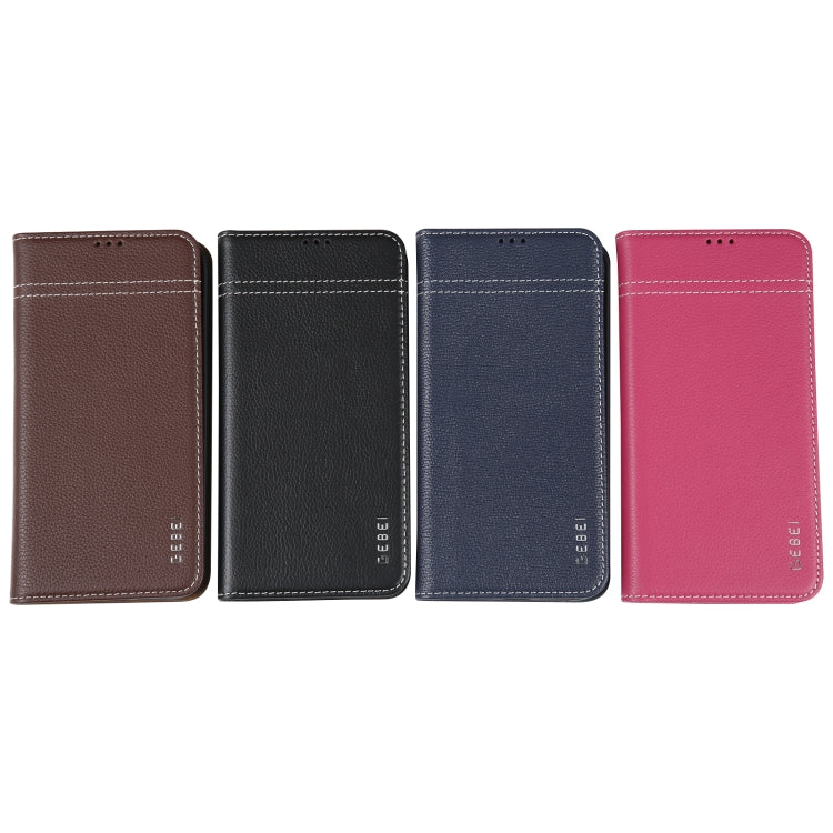 For iPhone 16e GEBEI Top-grain Horizontal Flip Leather Phone Case(Black)