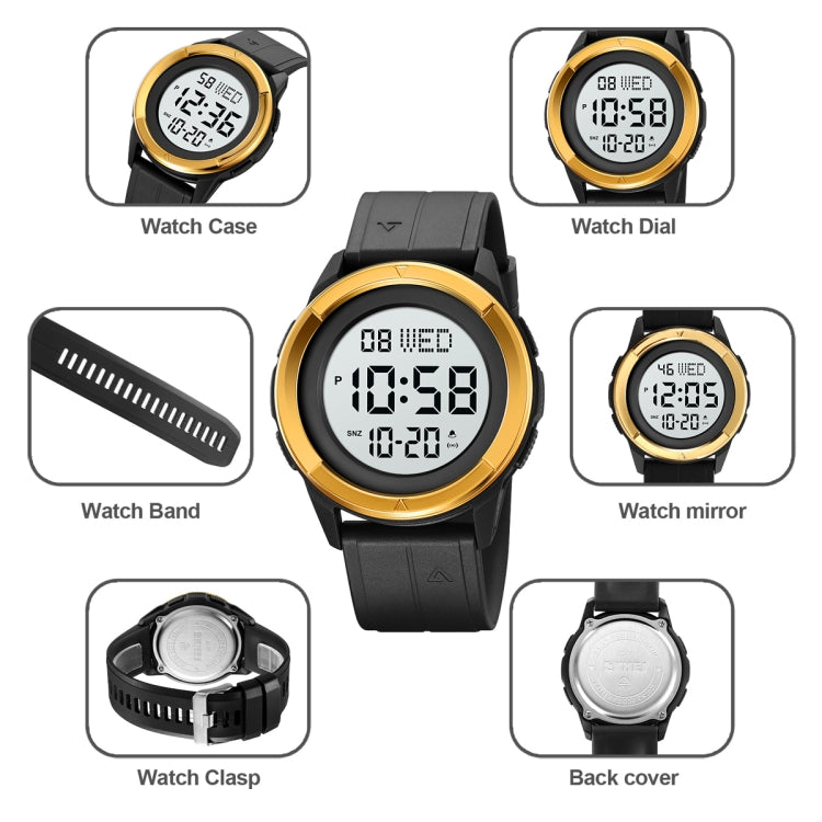 SKMEI 2047 Multifunctional Men 50M Water-resistant Sports Digital Wrist Watch(Silver+White)