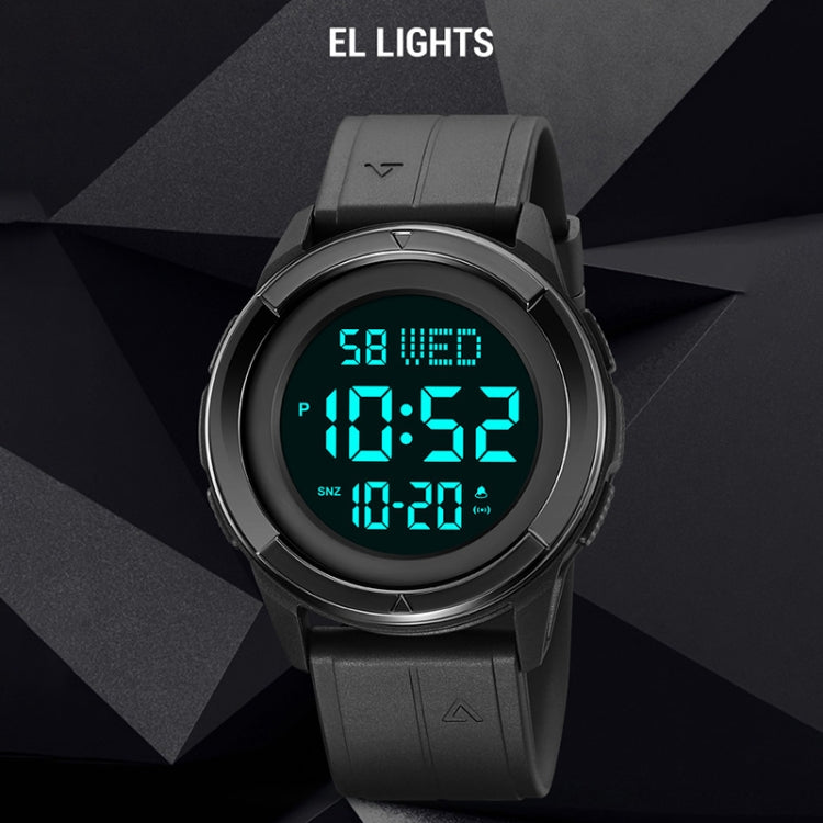 SKMEI 2047 Multifunctional Men 50M Water-resistant Sports Digital Wrist Watch(Silver+Black)