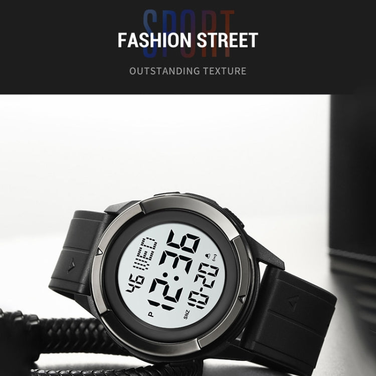 SKMEI 2047 Multifunctional Men 50M Water-resistant Sports Digital Wrist Watch(Silver+White)