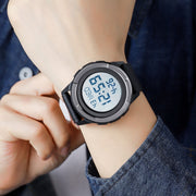 SKMEI 2047 Multifunctional Men 50M Water-resistant Sports Digital Wrist Watch(Silver+White)