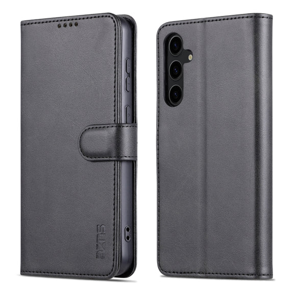 For Samsung Galaxy S24 5G AZNS Skin Feel Calf Texture Flip Leather Phone Case(Black)