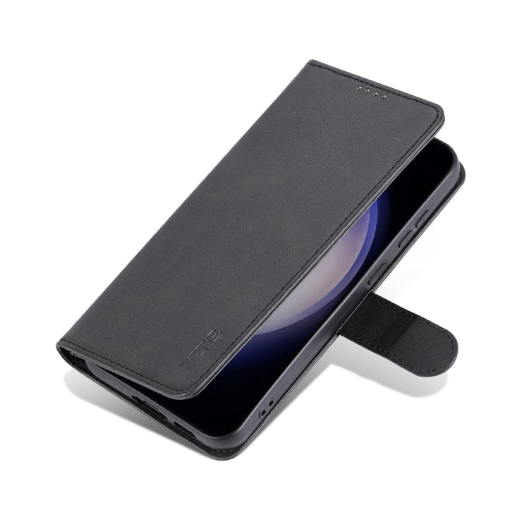 For Samsung Galaxy S24 5G AZNS Skin Feel Calf Texture Flip Leather Phone Case(Black)
