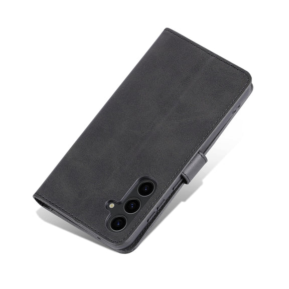 For Samsung Galaxy S24 5G AZNS Skin Feel Calf Texture Flip Leather Phone Case(Black)