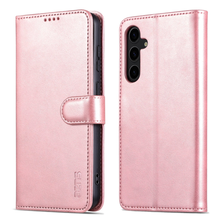 For Samsung Galaxy S24 5G AZNS Skin Feel Calf Texture Flip Leather Phone Case(Rose Gold)