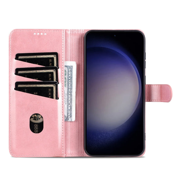 For Samsung Galaxy S24 5G AZNS Skin Feel Calf Texture Flip Leather Phone Case(Rose Gold)