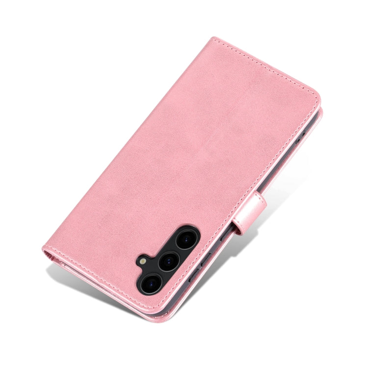 For Samsung Galaxy S24 5G AZNS Skin Feel Calf Texture Flip Leather Phone Case(Rose Gold)