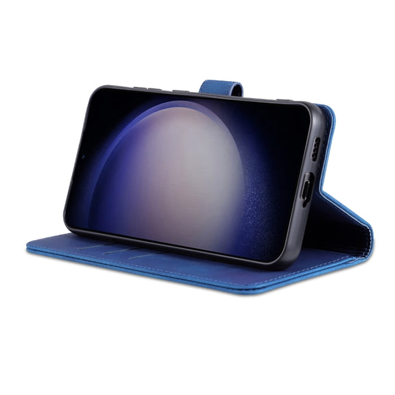 For Samsung Galaxy S24+ 5G AZNS Skin Feel Calf Texture Flip Leather Phone Case(Blue)