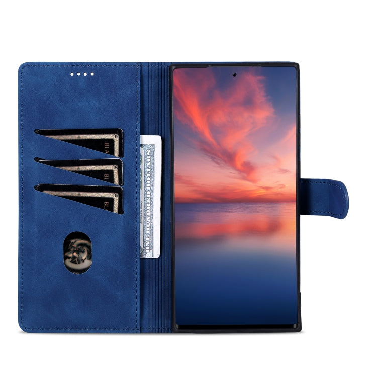 For Samsung Galaxy S24 Ultra 5G AZNS Skin Feel Calf Texture Flip Leather Phone Case(Blue)