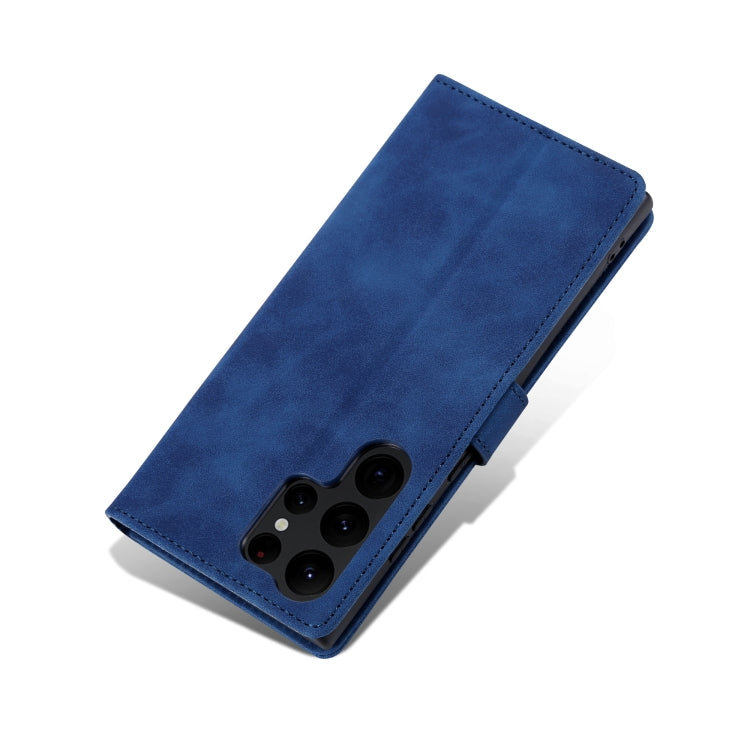 For Samsung Galaxy S24 Ultra 5G AZNS Skin Feel Calf Texture Flip Leather Phone Case(Blue)