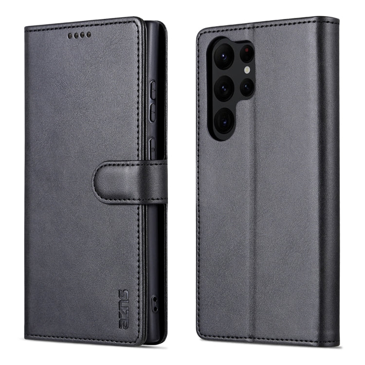 For Samsung Galaxy S24 Ultra 5G AZNS Skin Feel Calf Texture Flip Leather Phone Case(Black)