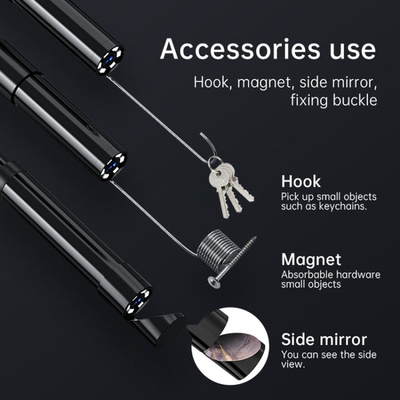 128AV 8mm Lenses Industrial Pipeline Endoscope with 2.4 inch Screen, Spec:1m Tube