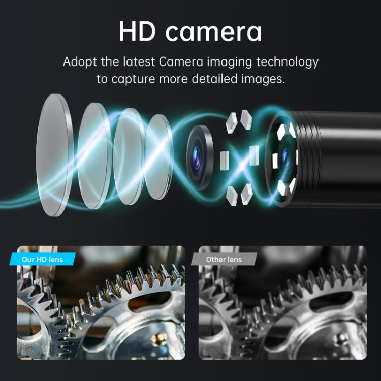 128AV 8mm Lenses Industrial Pipeline Endoscope with 2.4 inch Screen, Spec:10m Tube