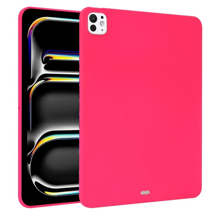 For iPad Pro 11 2024 Oil Spray Skin-friendly TPU Tablet Case(Rose Red)