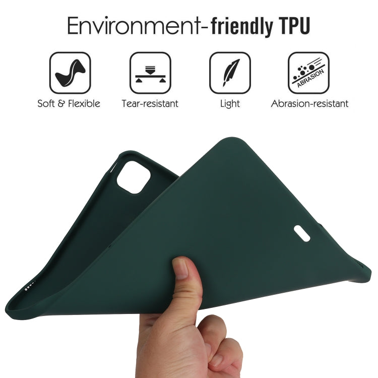 For iPad Pro 11 2024 Oil Spray Skin-friendly TPU Tablet Case(Deep Green)