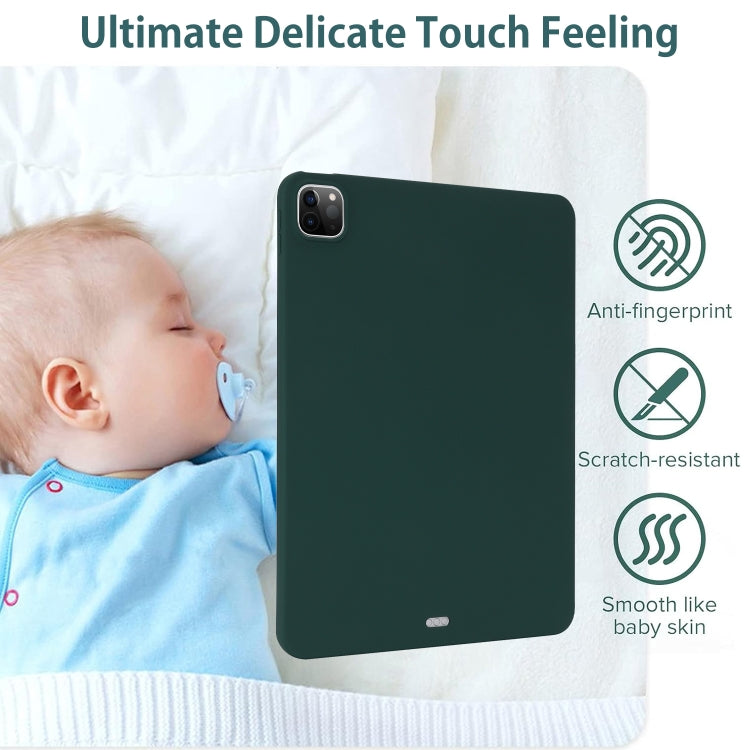 For iPad Pro 11 2024 Oil Spray Skin-friendly TPU Tablet Case(Deep Green)
