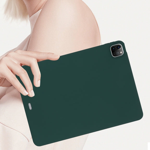 For iPad Pro 11 2024 Oil Spray Skin-friendly TPU Tablet Case(Deep Green)
