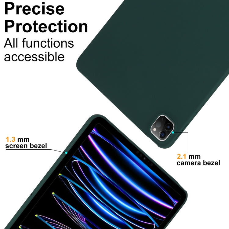 For iPad Pro 11 2024 Oil Spray Skin-friendly TPU Tablet Case(Deep Green)