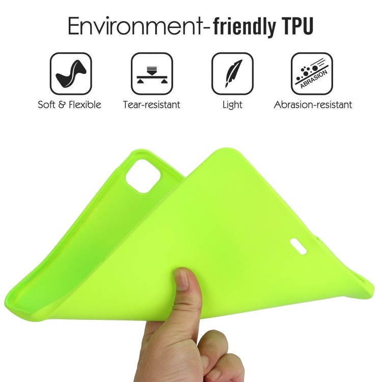 For iPad Pro 11 2024 Oil Spray Skin-friendly TPU Tablet Case(Fluorescent Green)