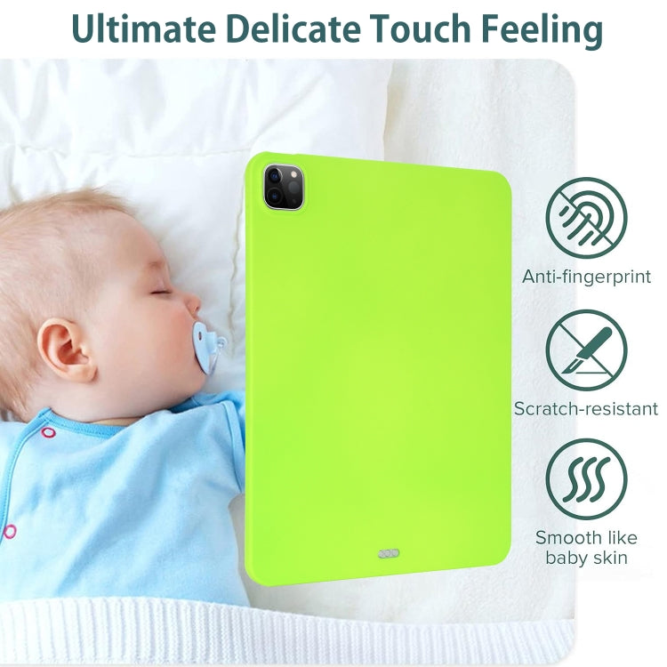 For iPad Pro 11 2024 Oil Spray Skin-friendly TPU Tablet Case(Fluorescent Green)