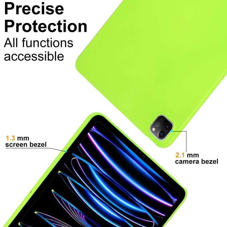 For iPad Pro 11 2024 Oil Spray Skin-friendly TPU Tablet Case(Fluorescent Green)