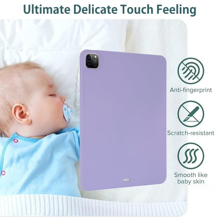 For iPad Pro 11 2024 Oil Spray Skin-friendly TPU Tablet Case(Purple)