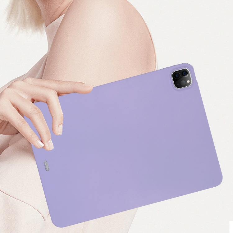 For iPad Pro 11 2024 Oil Spray Skin-friendly TPU Tablet Case(Purple)
