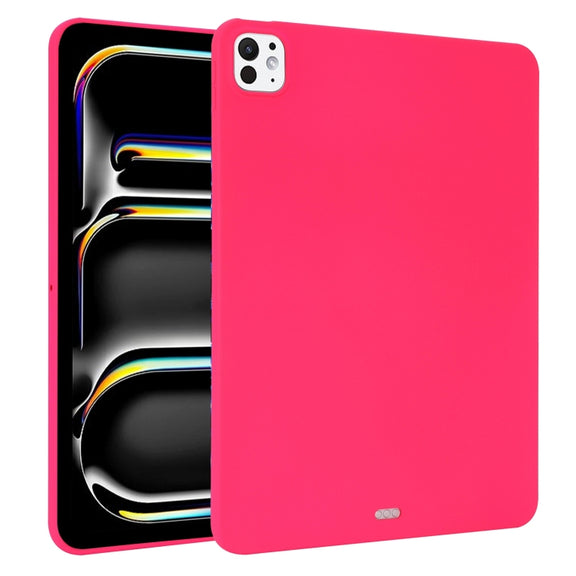 For iPad Pro 13 2024 Oil Spray Skin-friendly TPU Tablet Case(Rose Red)
