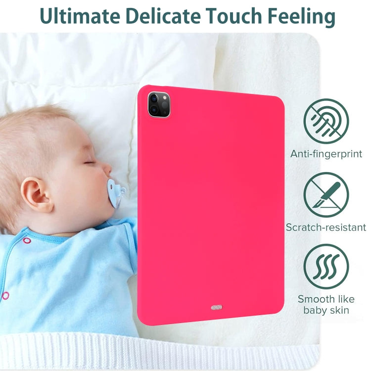 For iPad Pro 13 2024 Oil Spray Skin-friendly TPU Tablet Case(Rose Red)