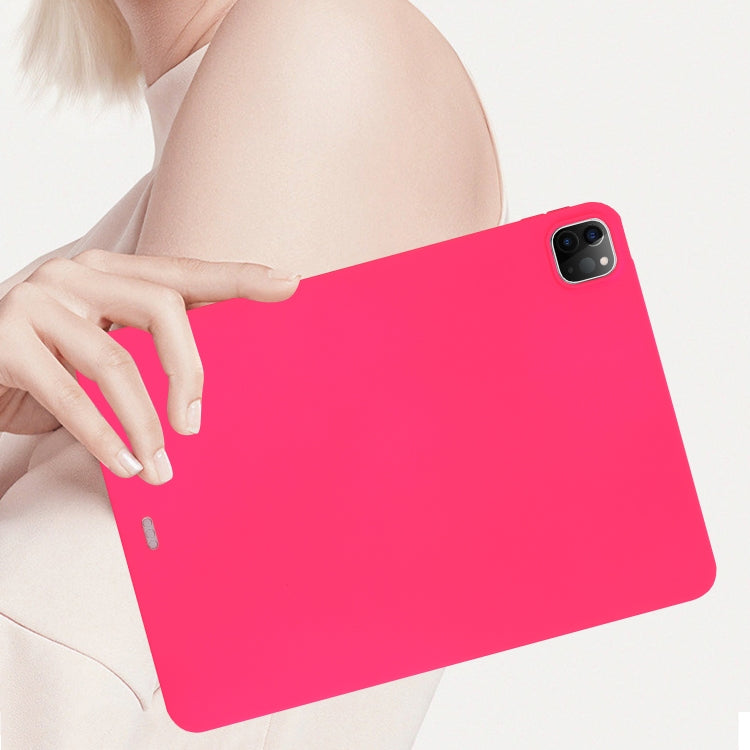 For iPad Pro 13 2024 Oil Spray Skin-friendly TPU Tablet Case(Rose Red)