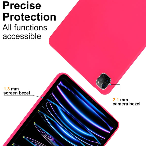 For iPad Pro 13 2024 Oil Spray Skin-friendly TPU Tablet Case(Rose Red)