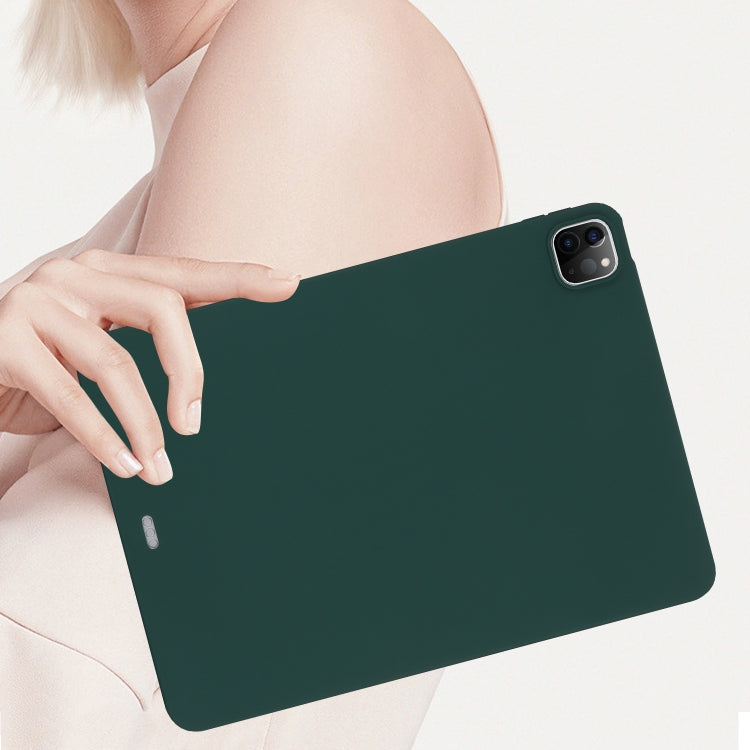 For iPad Pro 13 2024 Oil Spray Skin-friendly TPU Tablet Case(Deep Green)