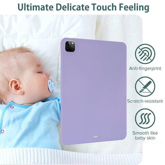 For iPad Pro 13 2024 Oil Spray Skin-friendly TPU Tablet Case(Purple)