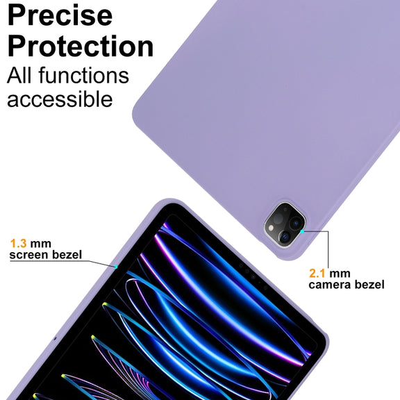 For iPad Pro 13 2024 Oil Spray Skin-friendly TPU Tablet Case(Purple)