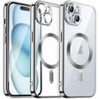 For iPhone 15 Plus Magsafe Magnetic Transparent Electroplated TPU Phone Case(Silver) - iPhone 15 Plus Cases by PMC TechLife | Online Shopping South Africa | PMC TechLife
