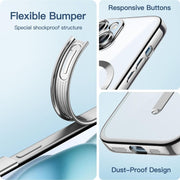 For iPhone 15 Plus Magsafe Magnetic Transparent Electroplated TPU Phone Case(Silver)