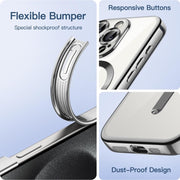 For iPhone 15 Pro Magsafe Magnetic Transparent Electroplated TPU Phone Case(Silver)