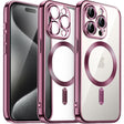 For iPhone 15 Pro Max Magsafe Magnetic Transparent Electroplated TPU Phone Case(Pink) - iPhone 15 Pro Max Cases by PMC TechLife | Online Shopping South Africa | PMC TechLife